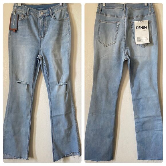 OGL Women's Light Blue Straight Leg Jeans - Picture 5 of 9